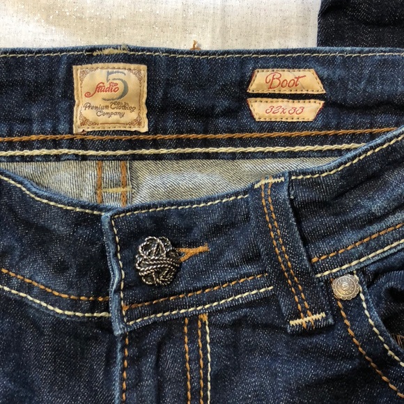 Studio 5 Jeans 32/33 BootCut Dark Wash - Picture 4 of 7